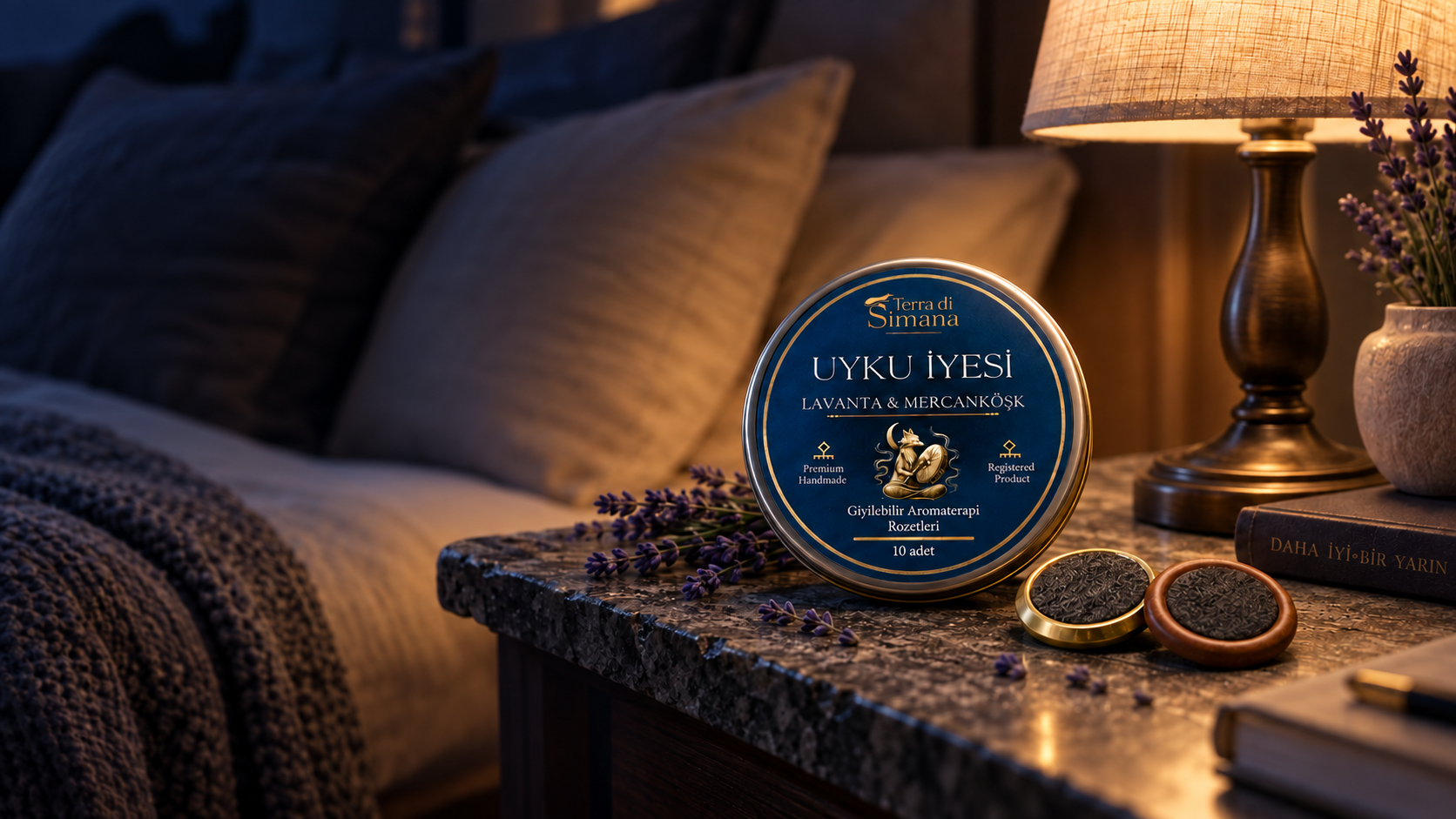 Uyku İyesi giyilebilir aromaterapi rozeti, lavanta ve uyku kalitesi